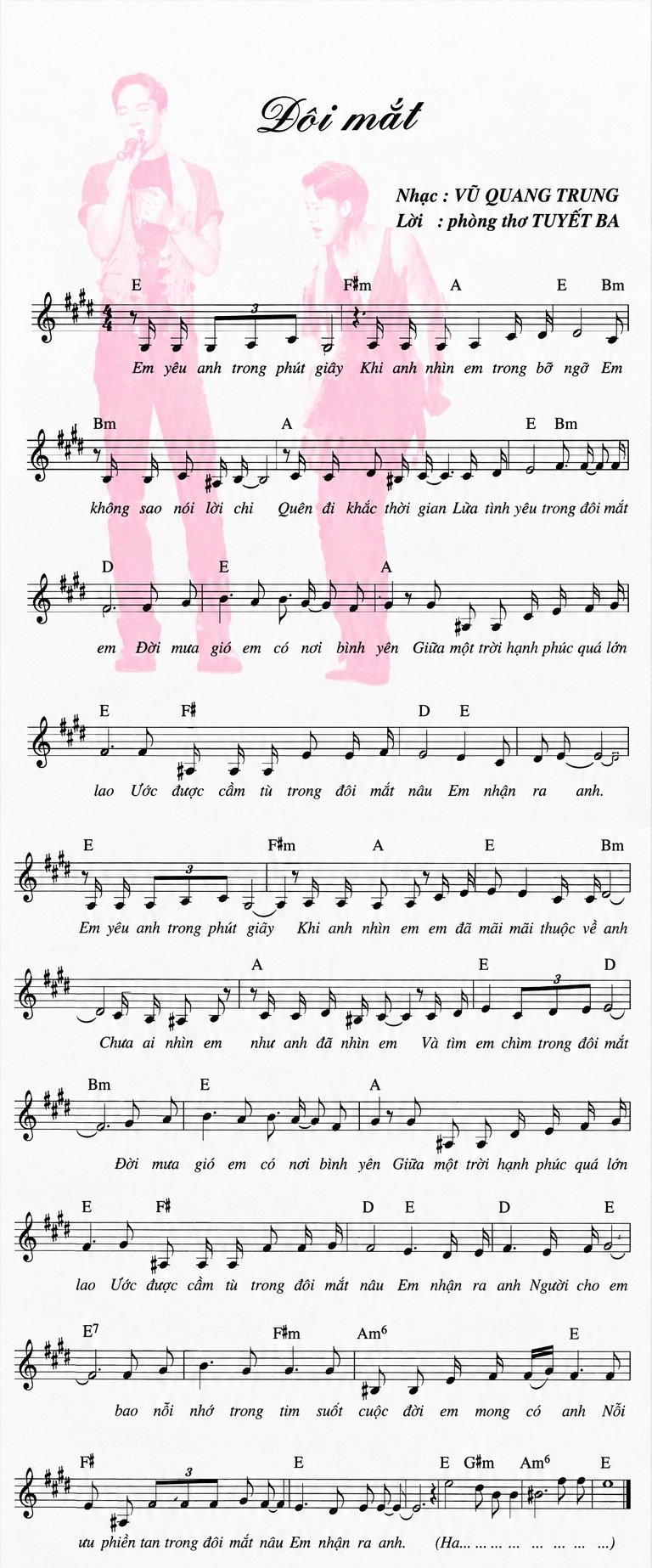 Sheet nhạc Đôi Mắt